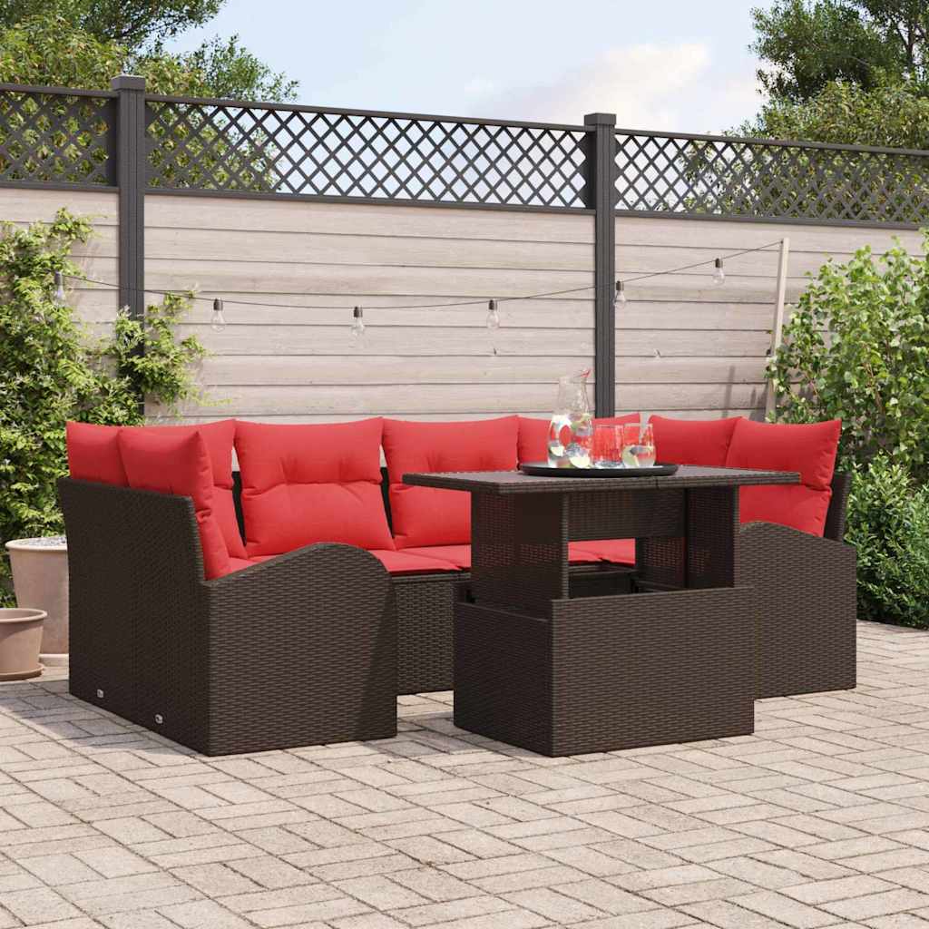 Gartensofa-Set Mit Kissen Mit Speicher 7 Pcs