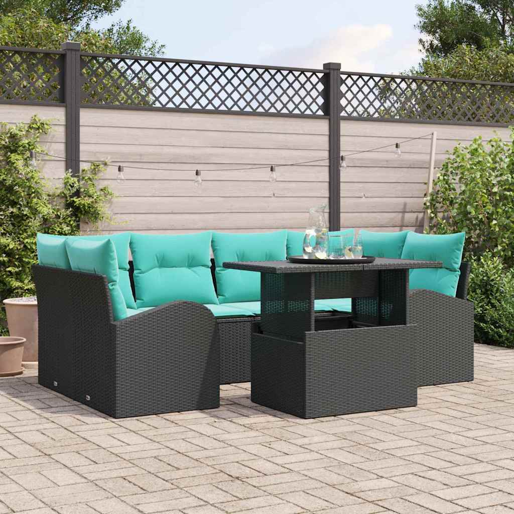 Gartensofa-Set Mit Kissen Mit Speicher 7 Pcs