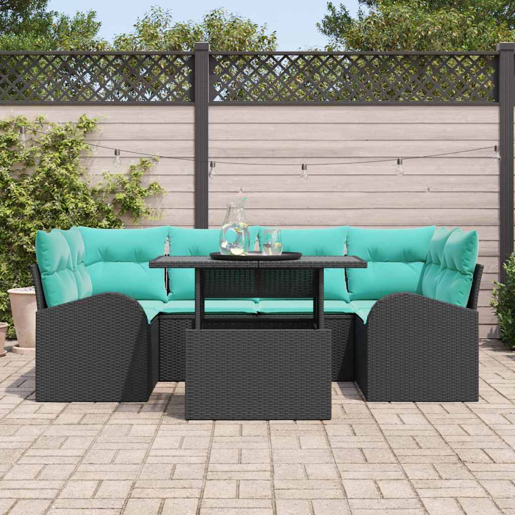 Gartensofa-Set Mit Kissen Mit Speicher 7 Pcs