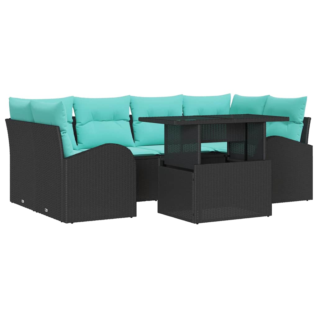 Gartensofa-Set Mit Kissen Mit Speicher 7 Pcs