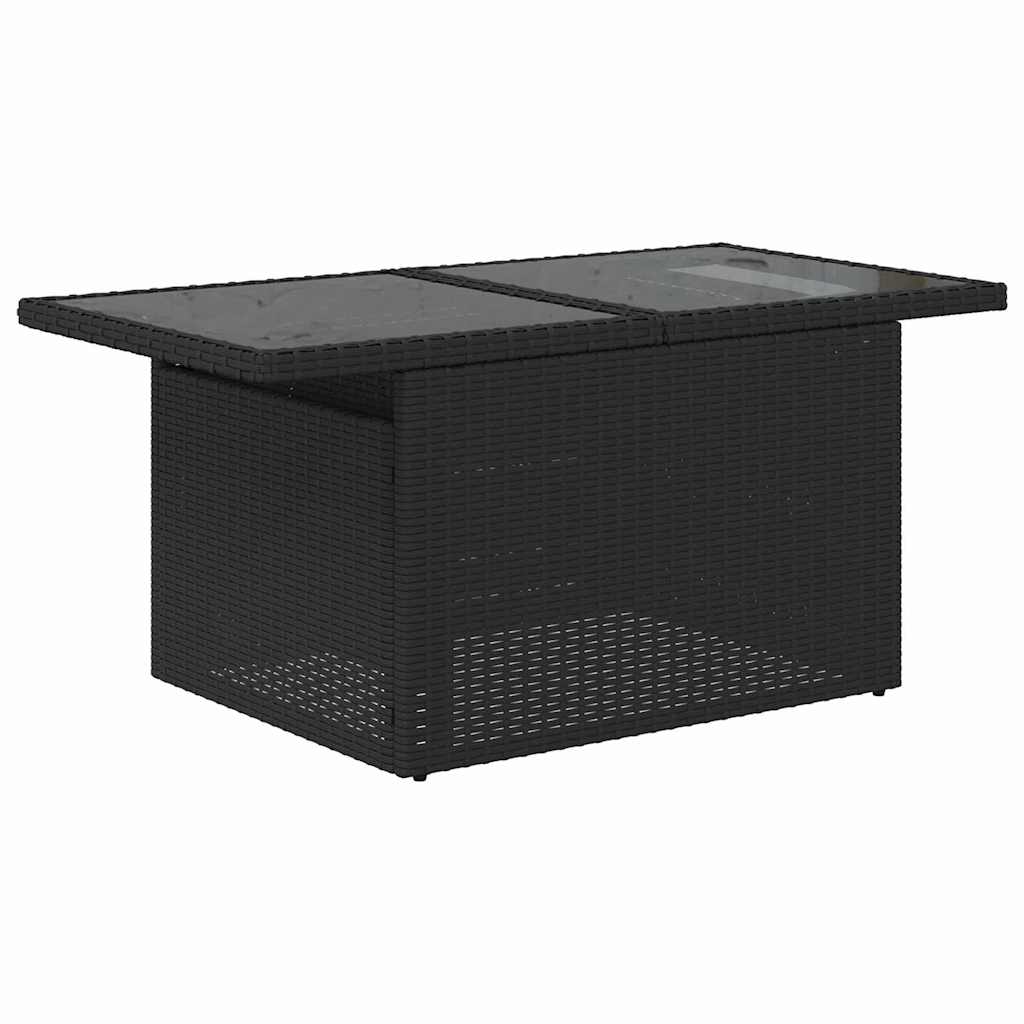 Garten-Sofa-Set Mit Speicher 10 Pcs Schwarz Poly Rattan