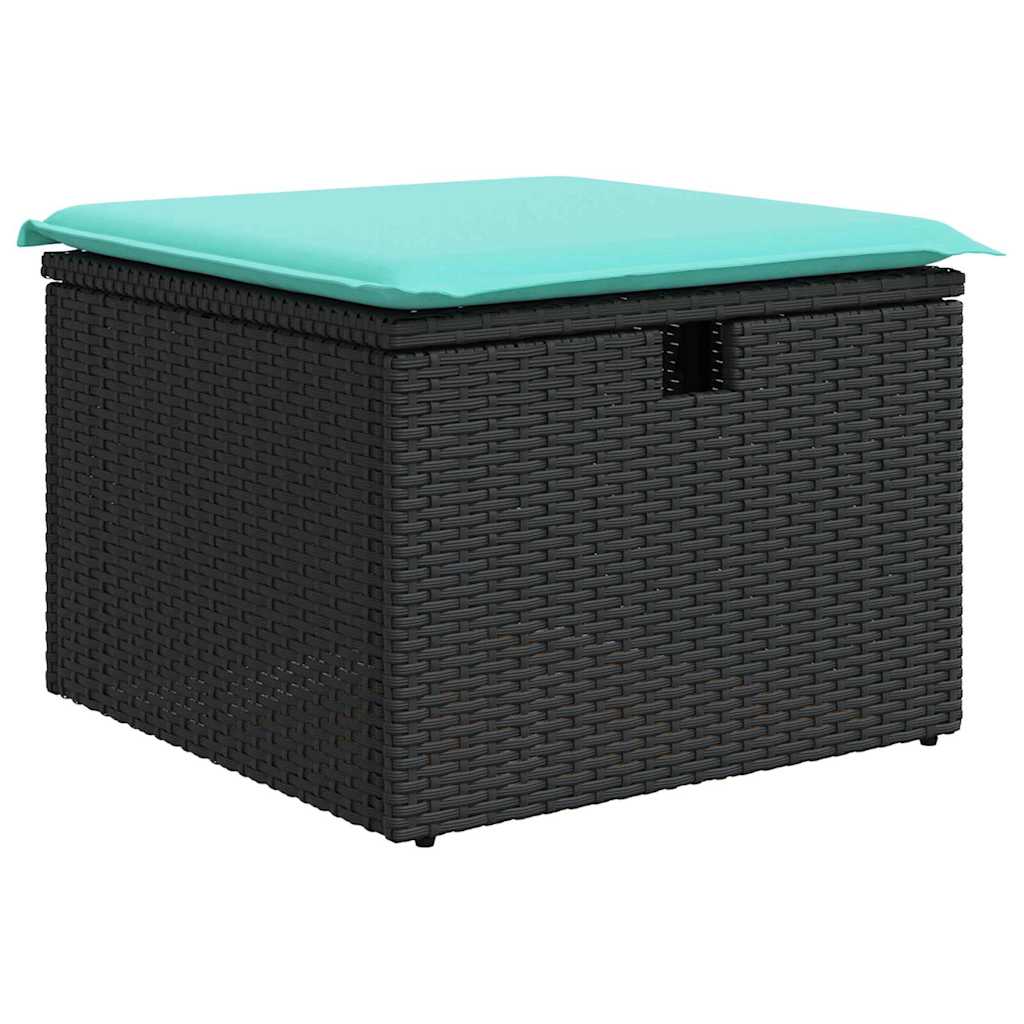 Garten-Sofa-Set Mit Kissen 7 Pcs Poly Rattan
