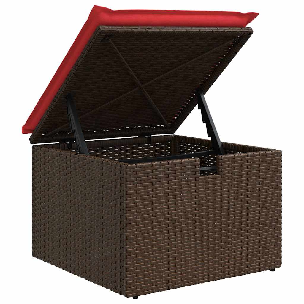 Gartensofa-Set Mit Kissen Mit Speicher 6 Pcs Poly-Rattan