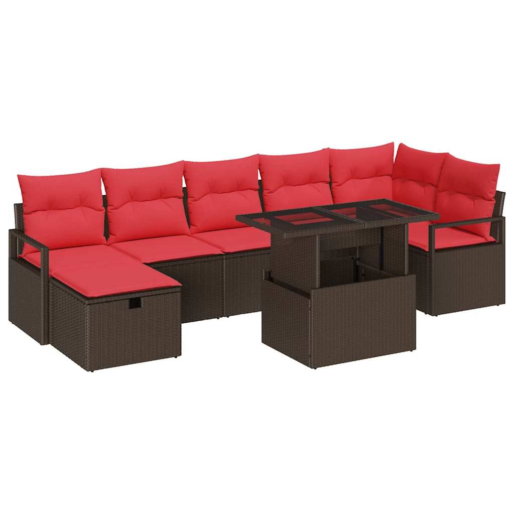 Gartensofa-Set Mit Kissen Mit Speicher 8 Pcs Poly-Rattan
