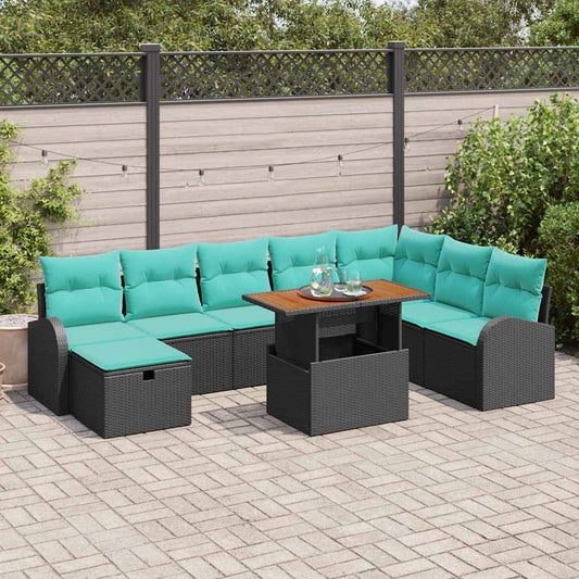 Garten-Sofa-Set 9 Pcs Poly-Rattan