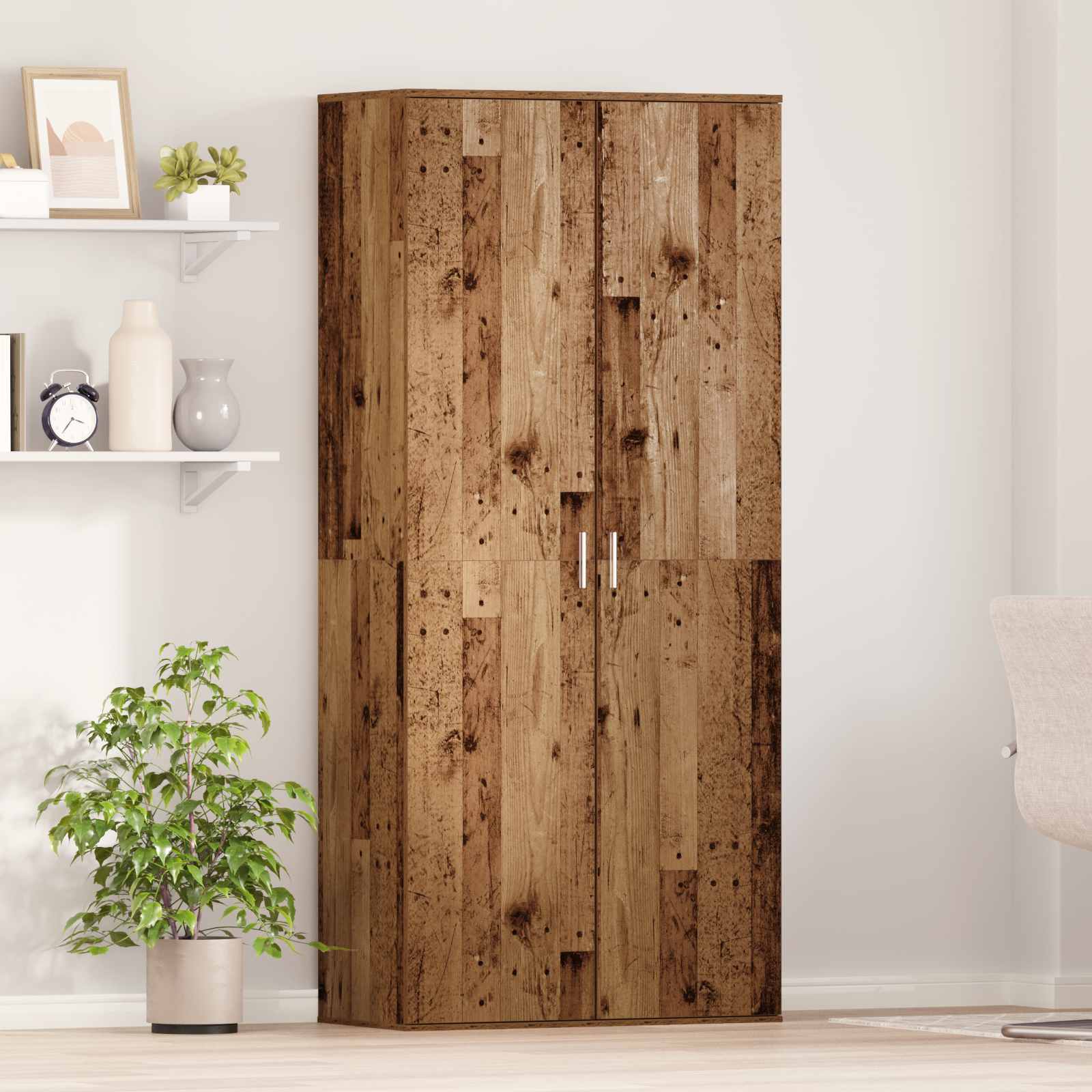 Hochschrank Mit Regal 80 X 39 X 178 Cm Holzwerkstoff