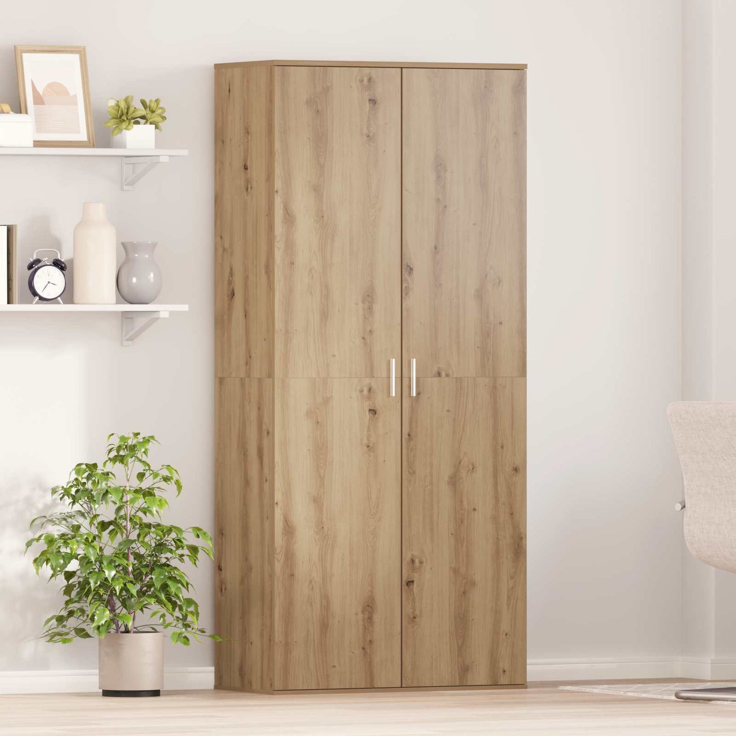 Hochschrank Mit Regal 80 X 39 X 178 Cm Holzwerkstoff