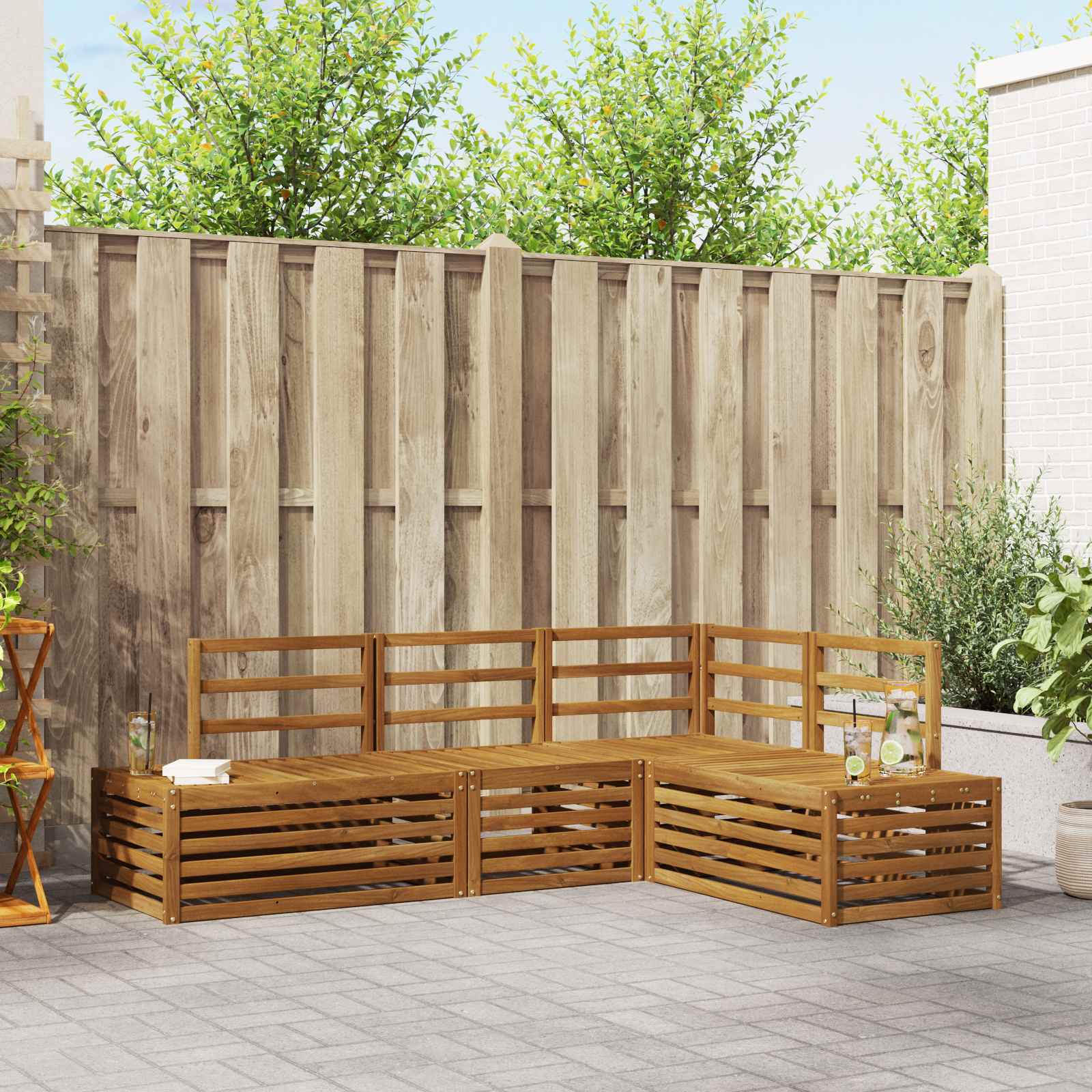 Outdoor-Sofagarnitur Mit Kissen 4 Stück