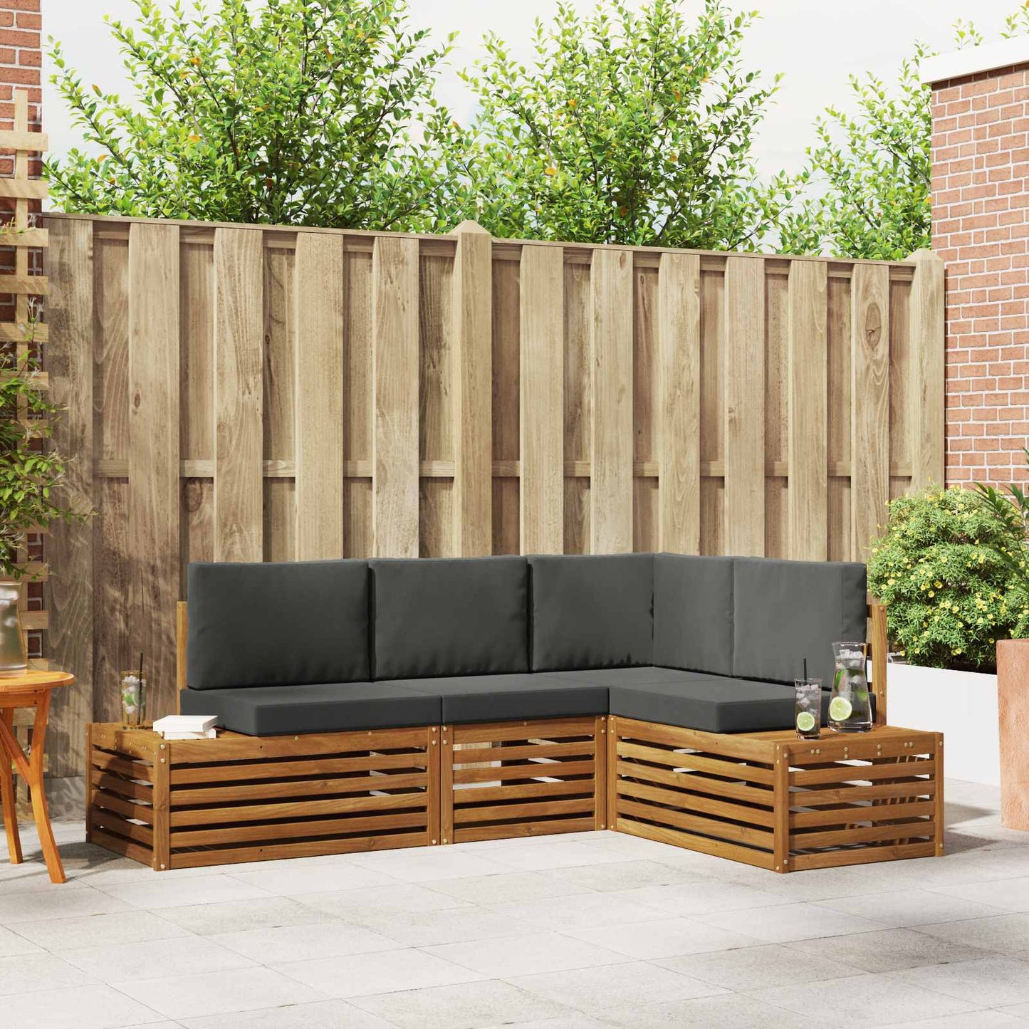 Outdoor-Sofagarnitur Mit Kissen 4 Stück