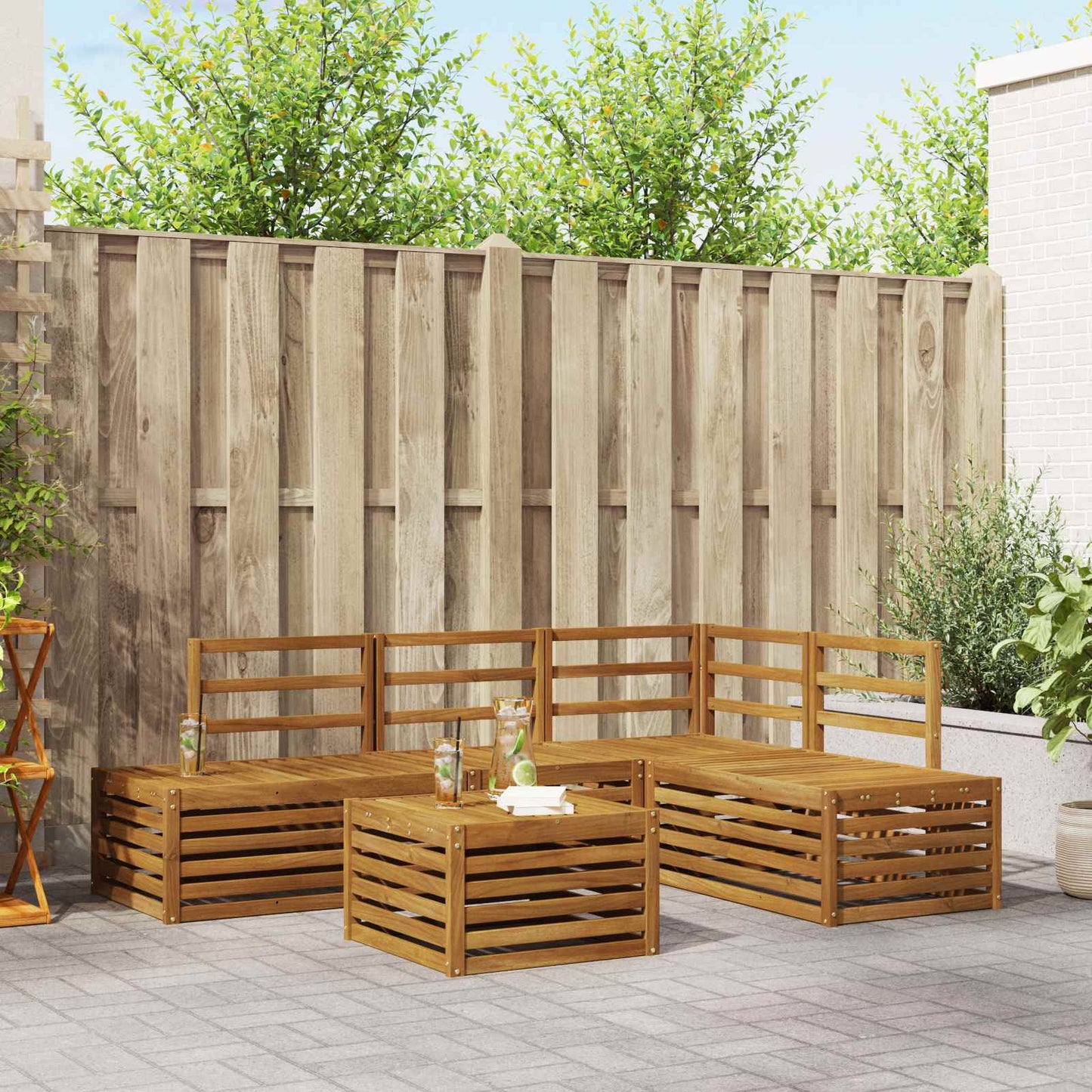 Outdoor-Sofagarnitur Mit Kissen 5 Stück