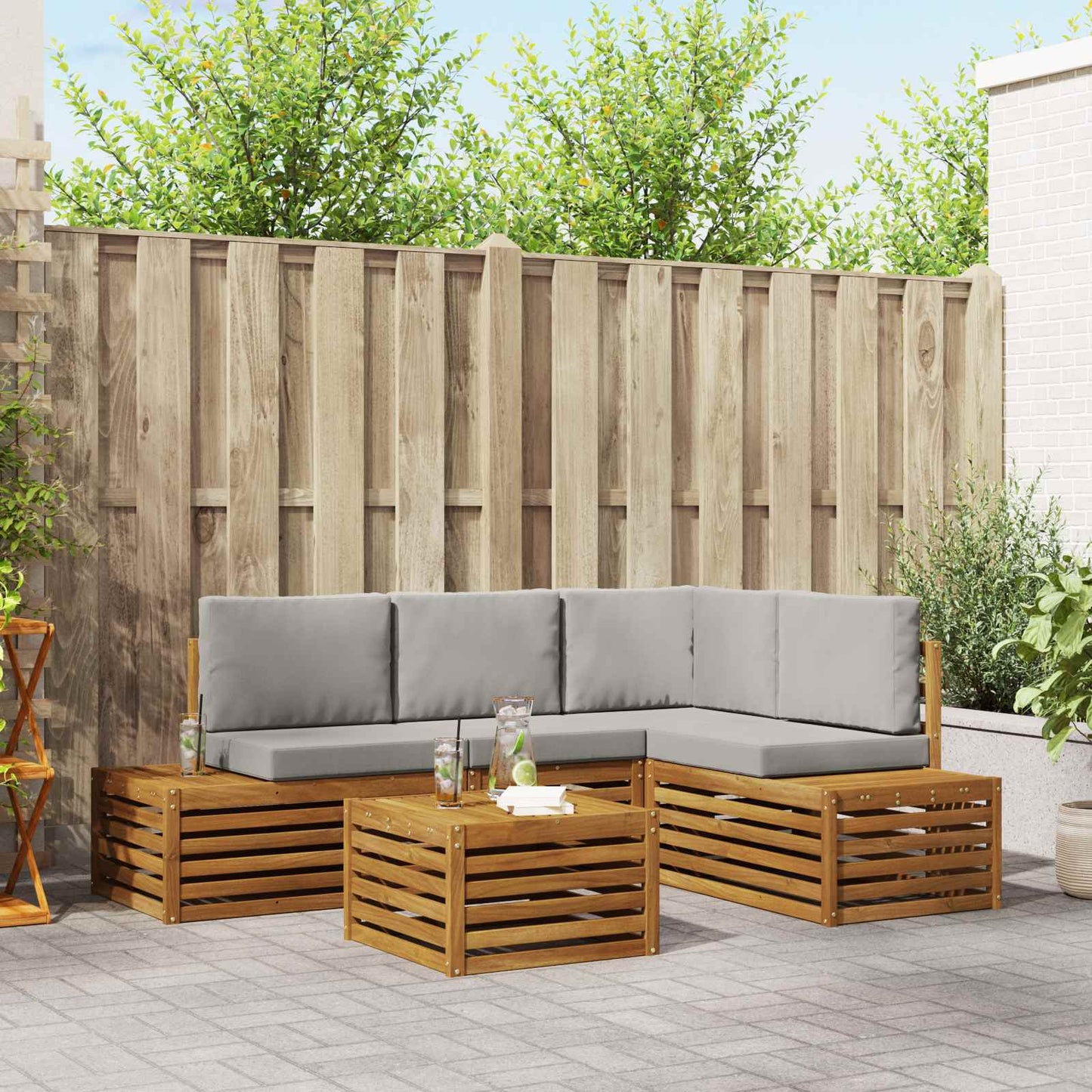 Outdoor-Sofagarnitur Mit Kissen 5 Stück