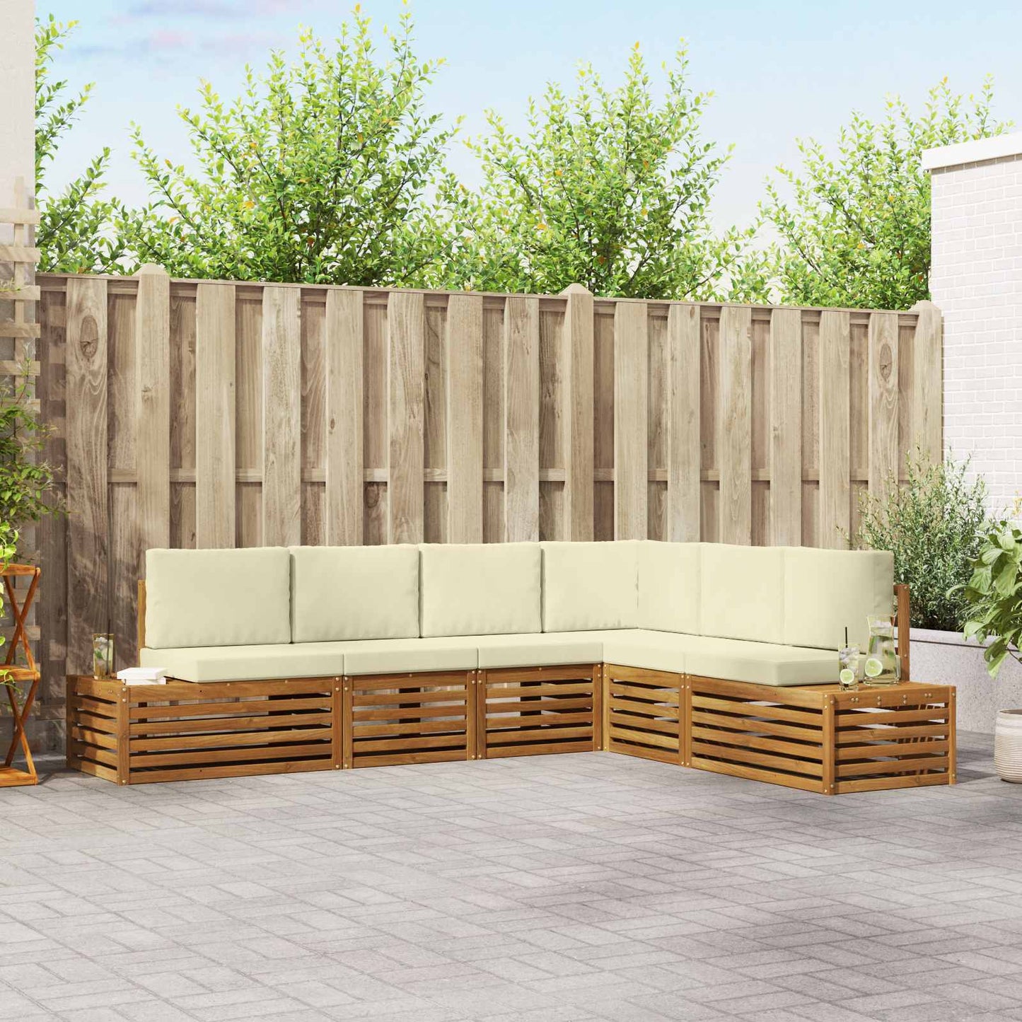 Outdoor-Sofagarnitur Mit Kissen 6 Stück
