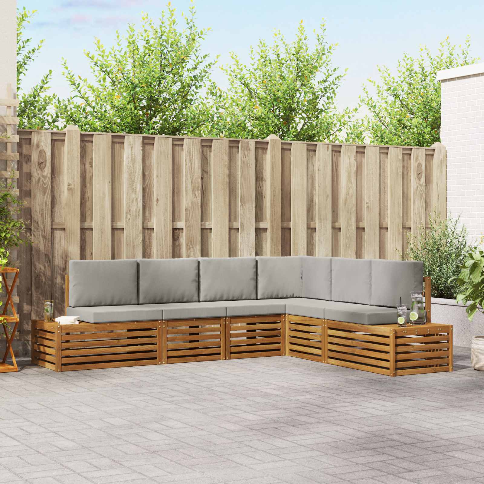 Outdoor-Sofagarnitur Mit Kissen 6 Stück