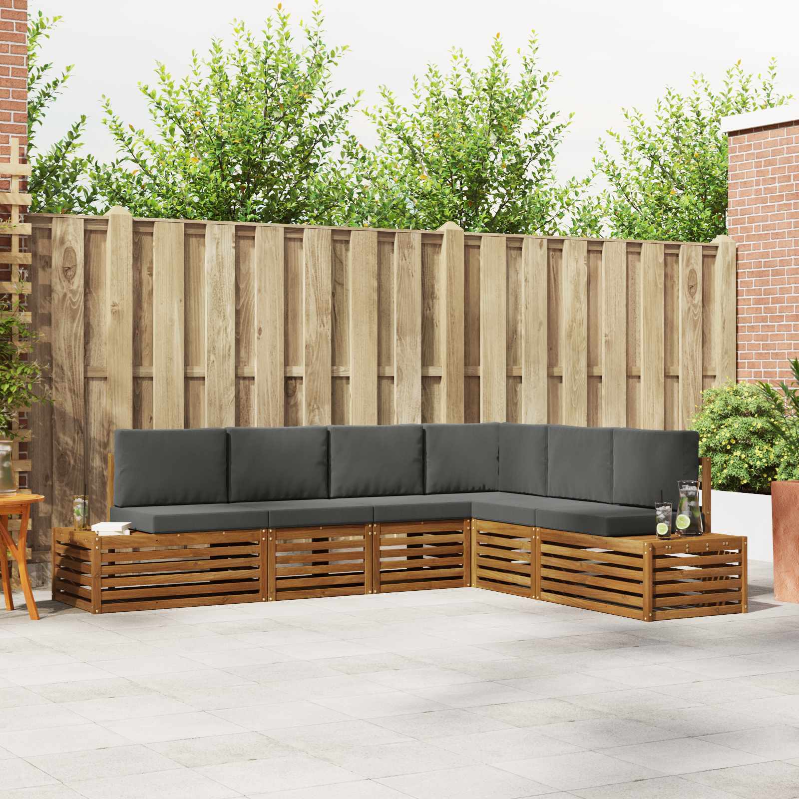 Outdoor-Sofagarnitur Mit Kissen 6 Stück