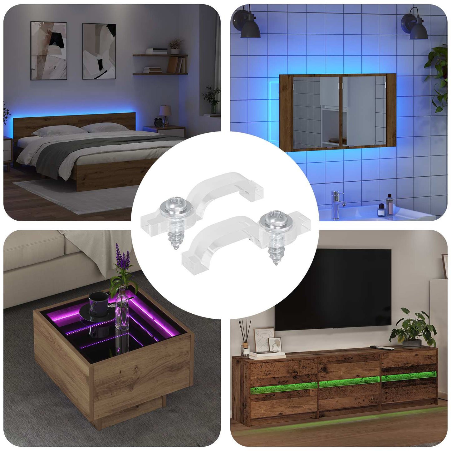 Led Streifen Clips 23,8 Mm 2 Pcs Transparent