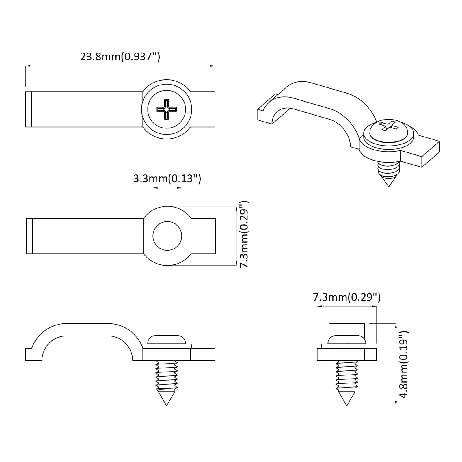 Led Streifen Clips 23,8 Mm 2 Pcs Transparent