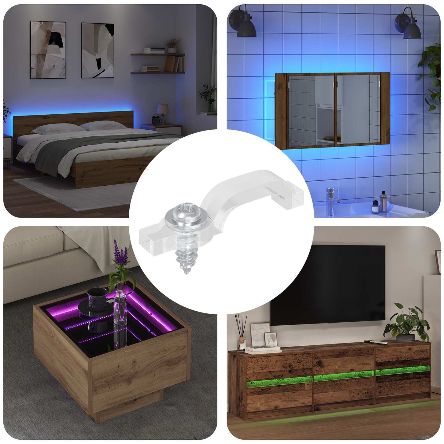 Led Streifen Clips 23,8 Mm 2 Pcs Transparent