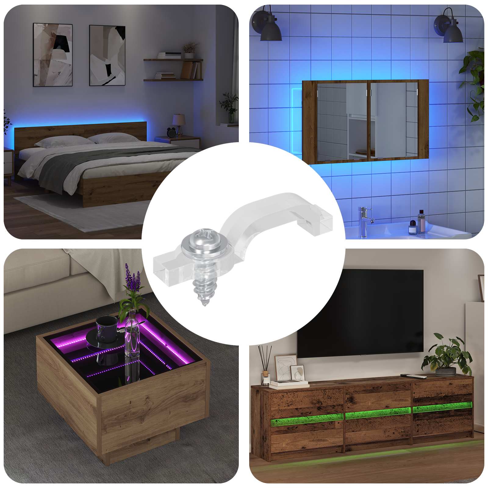 Led Streifen Clips 23,8 Mm 2 Pcs Transparent