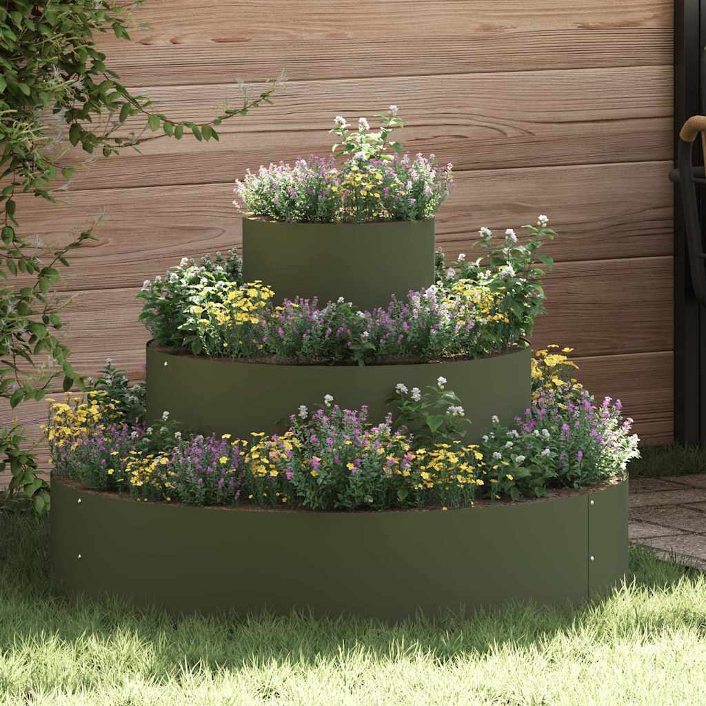 Garten-Pflanzgefäß Schwarz 90 X 90 X 20 Cm Kaltgewalzter Stahl
