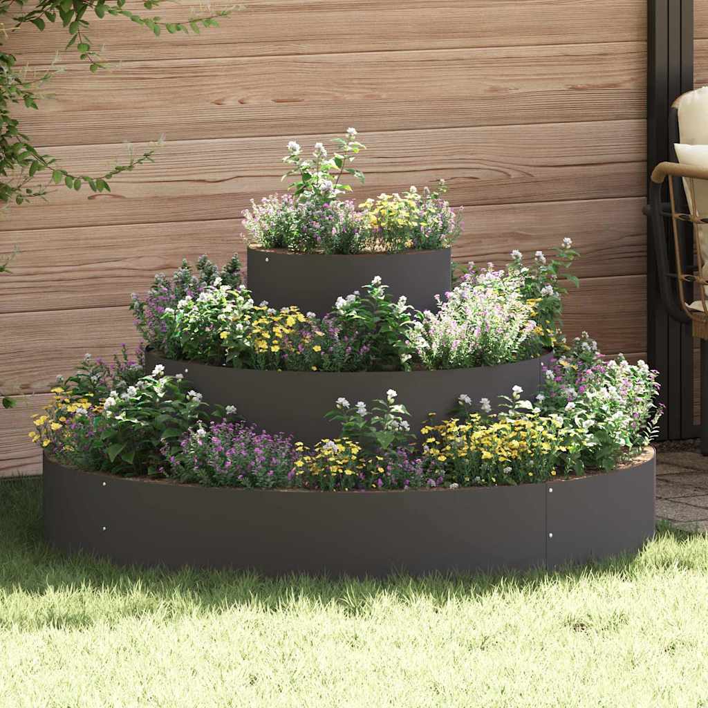 Garten-Pflanzgefäß Schwarz 90 X 90 X 20 Cm Kaltgewalzter Stahl