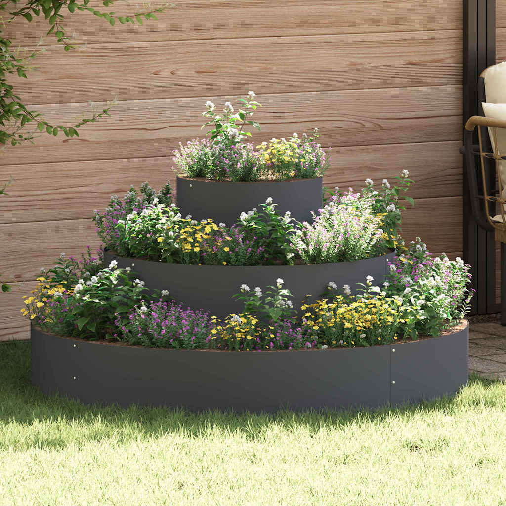 Garten-Pflanzgefäß Schwarz 90 X 90 X 20 Cm Kaltgewalzter Stahl
