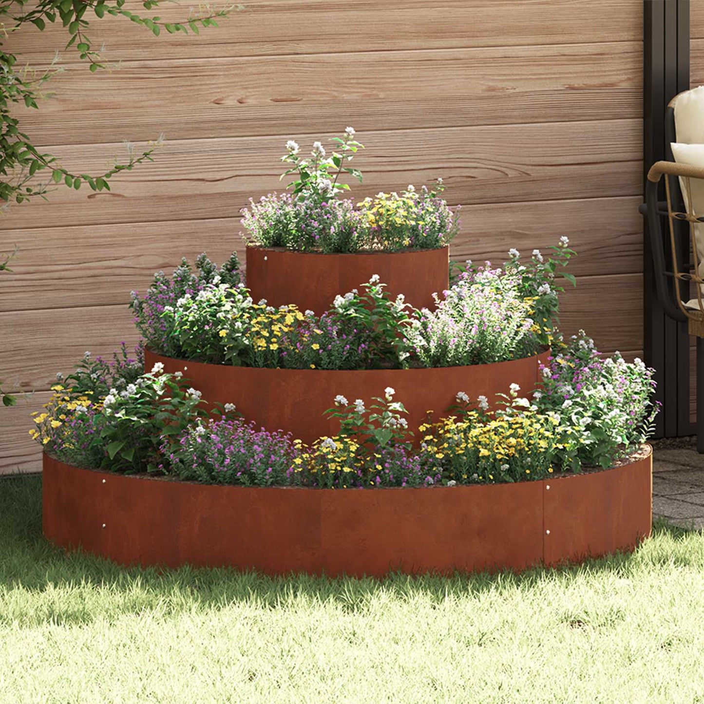 Garten-Pflanzgefäß Schwarz 90 X 90 X 20 Cm Kaltgewalzter Stahl