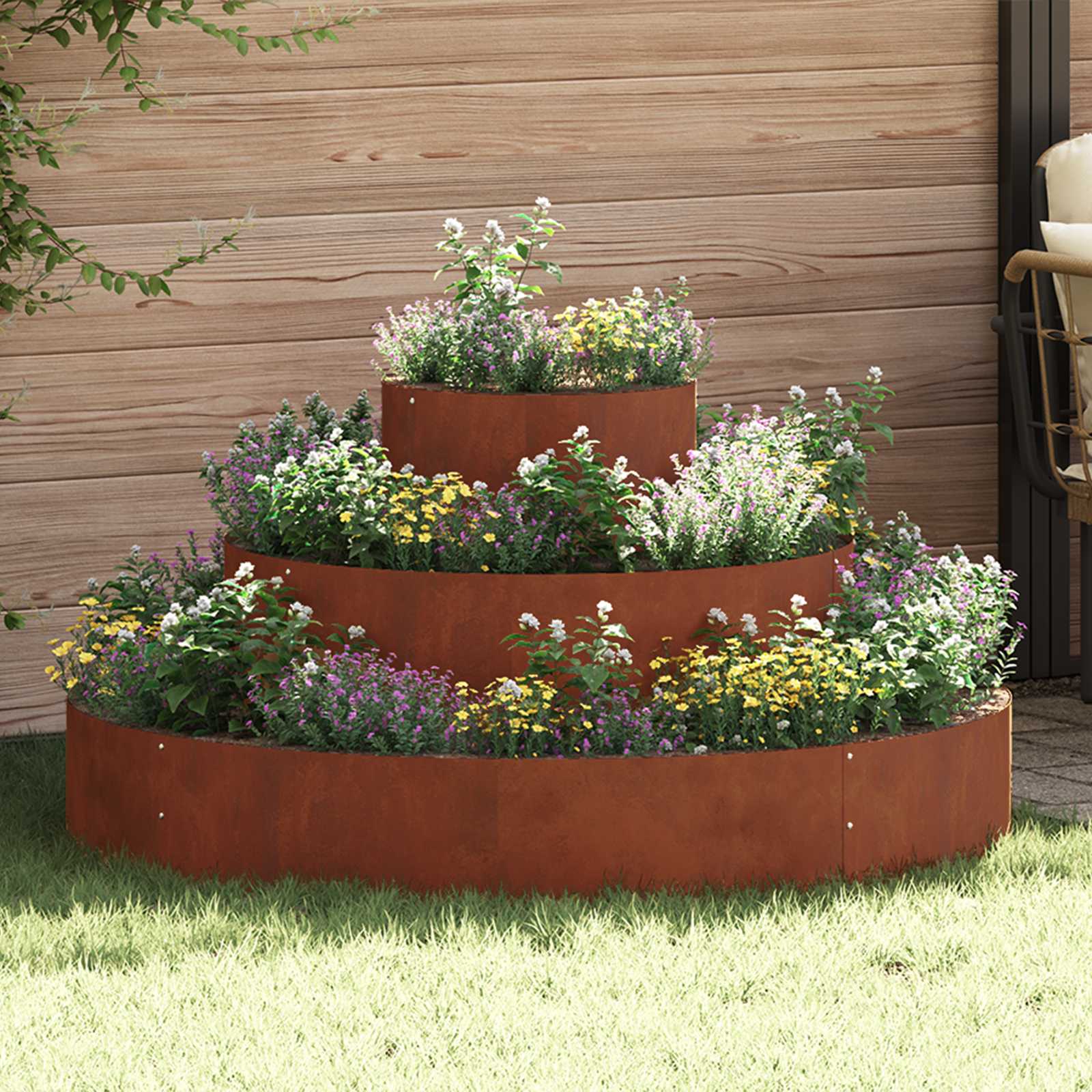 Garten-Pflanzgefäß Schwarz 90 X 90 X 20 Cm Kaltgewalzter Stahl