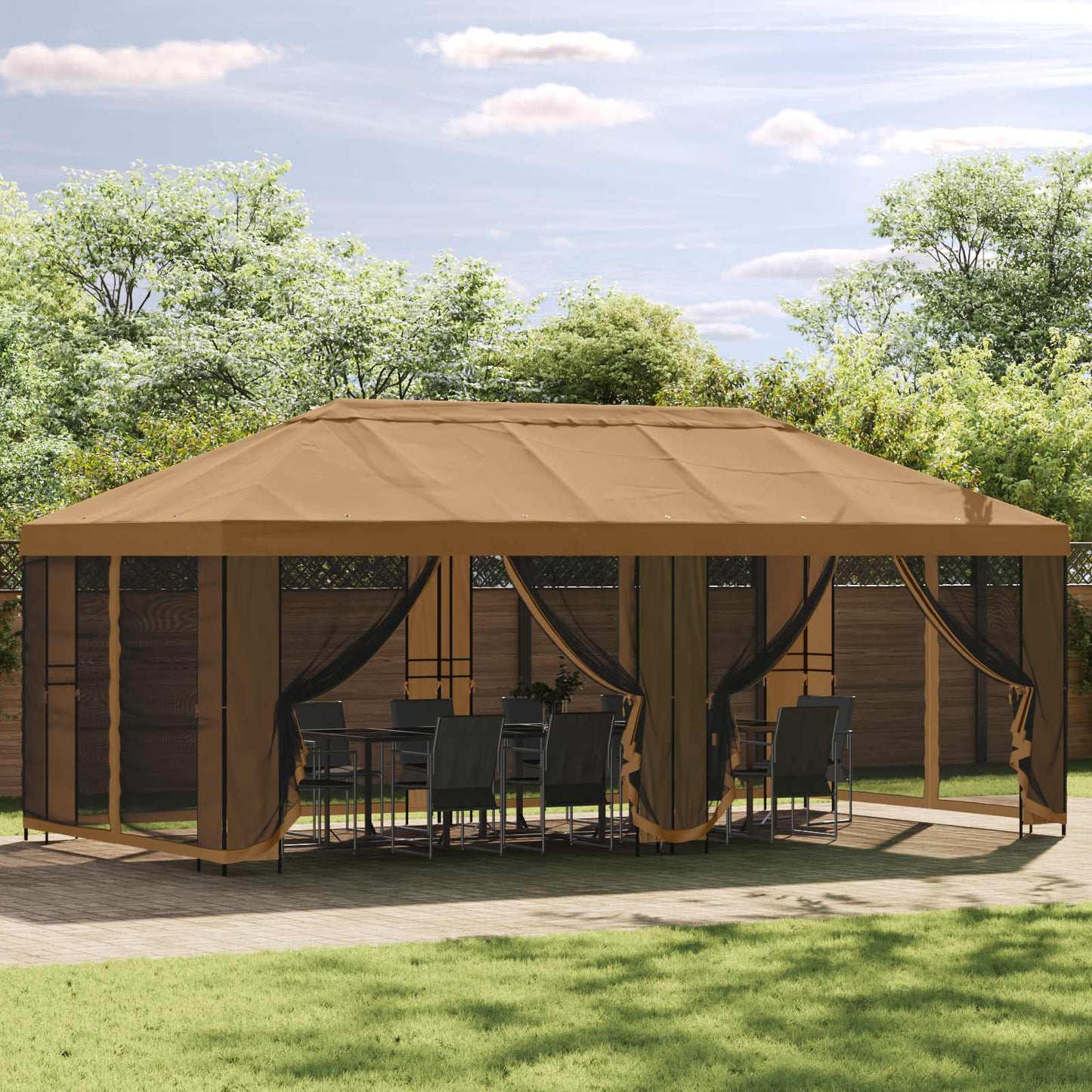 Gazebo Rahmen 6 X 3 M Schwarz Stahl