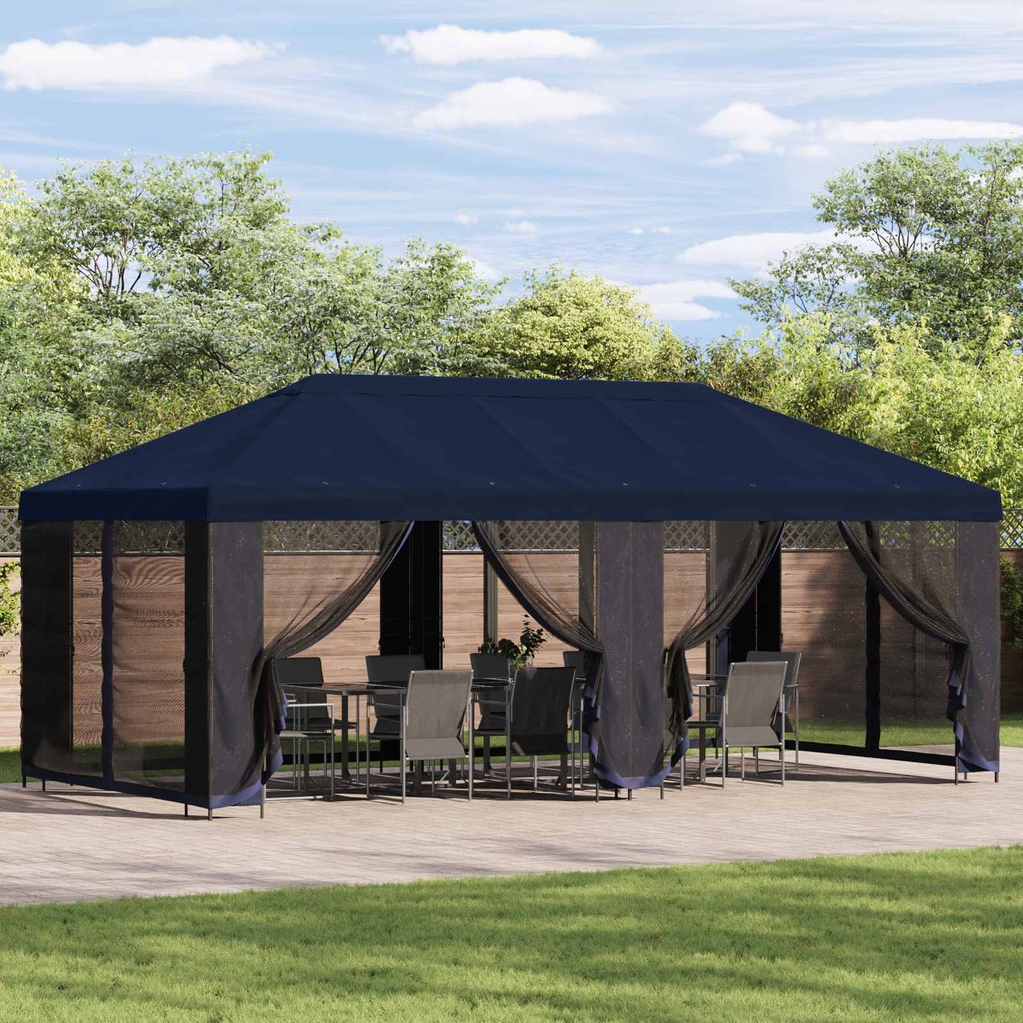 Garten Pavillon 6 X 3 M Polyester Und Stahl 190