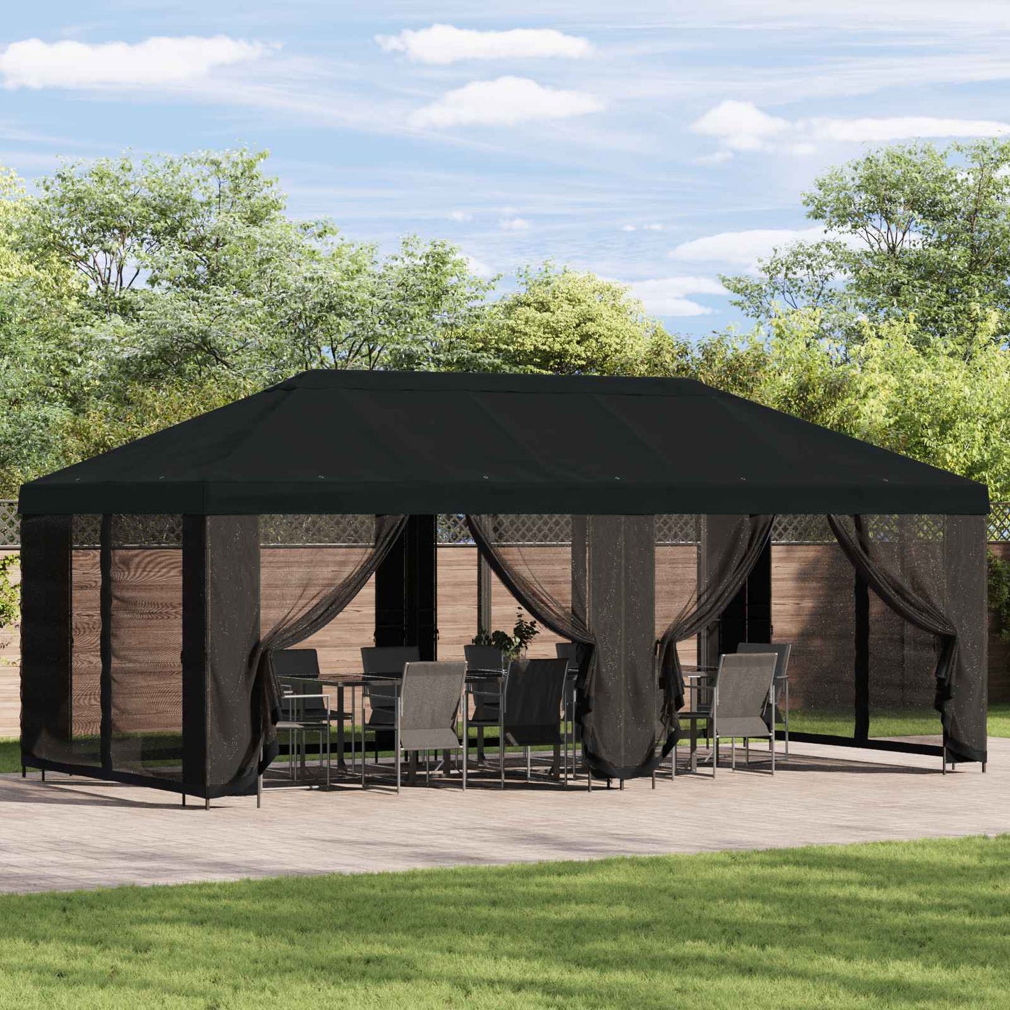 Garten Pavillon 6 X 3 M Polyester Und Stahl 190