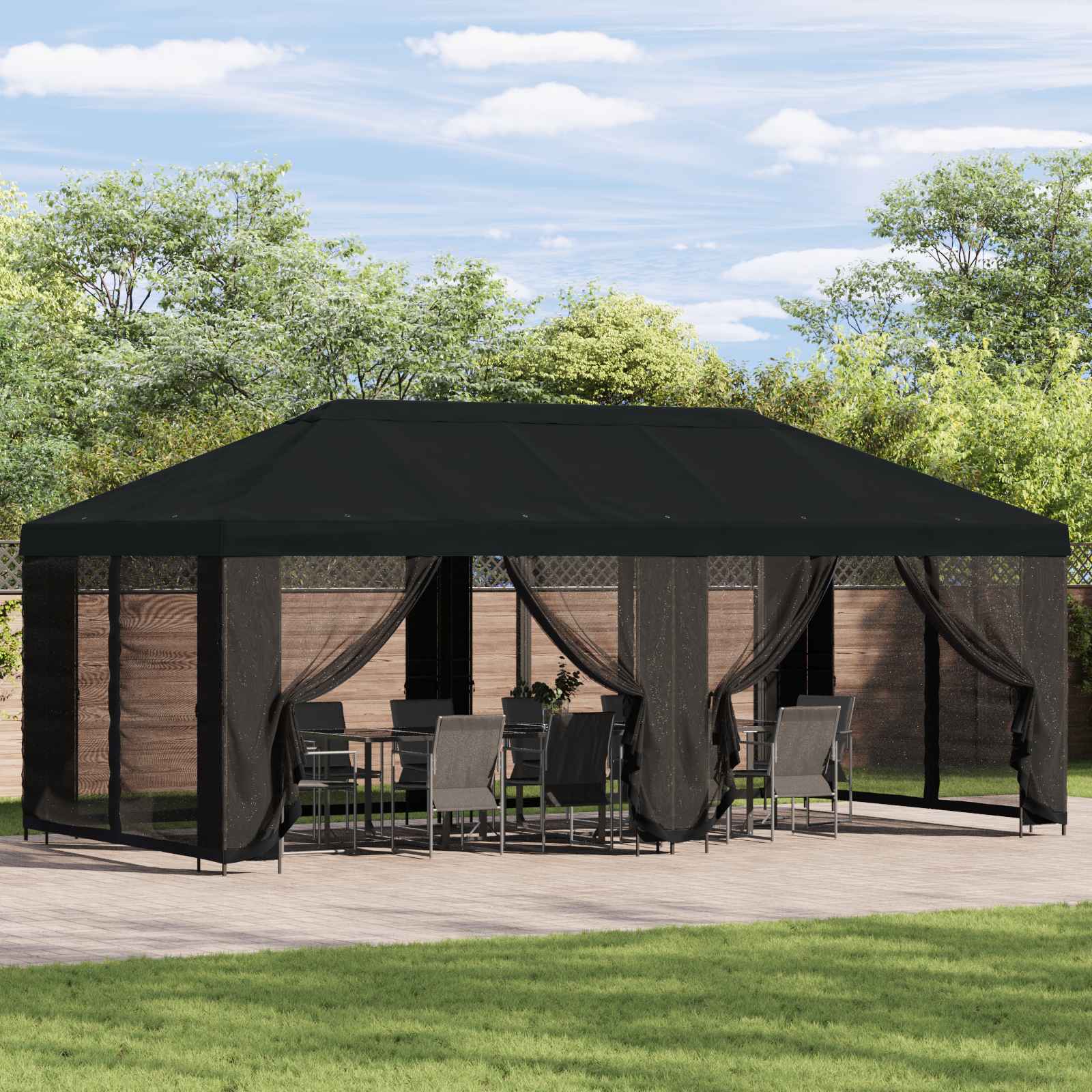 Garten Pavillon 6 X 3 M Polyester Und Stahl 190