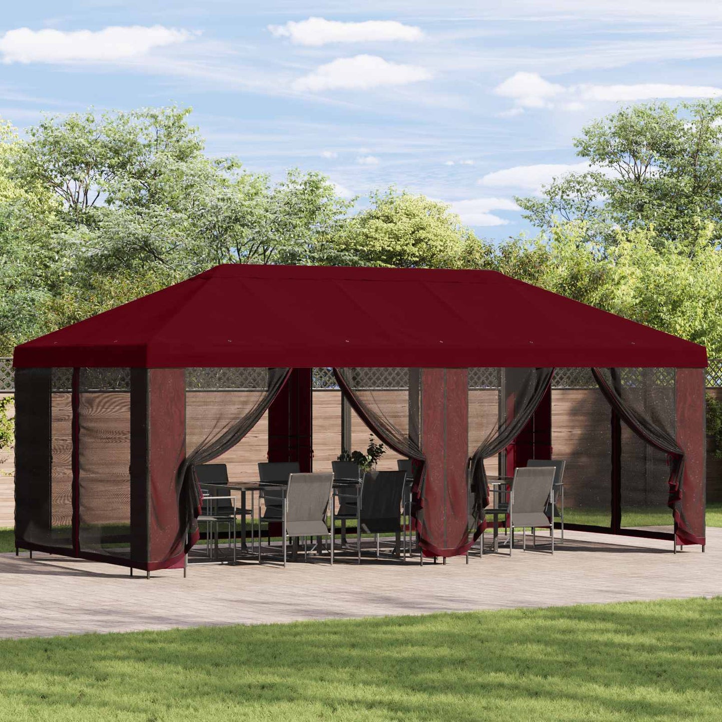 Garten Pavillon 6 X 3 M Polyester Und Stahl 190
