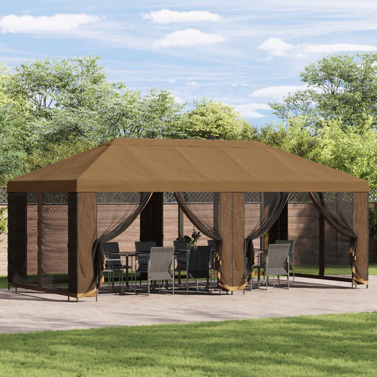 Pavillon Mit Seitenwänden 6 X 3 M Polyester Und Stahl 190