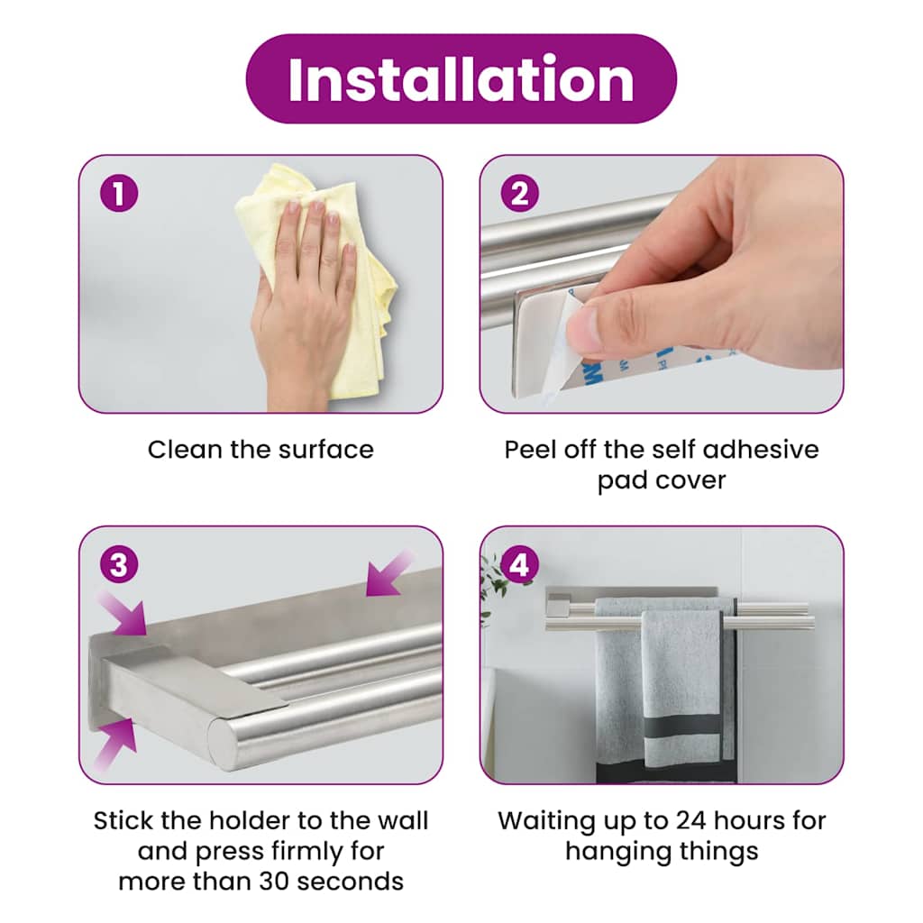 Handtuchhalter 40 X 9 X 4 Cm Edelstahl