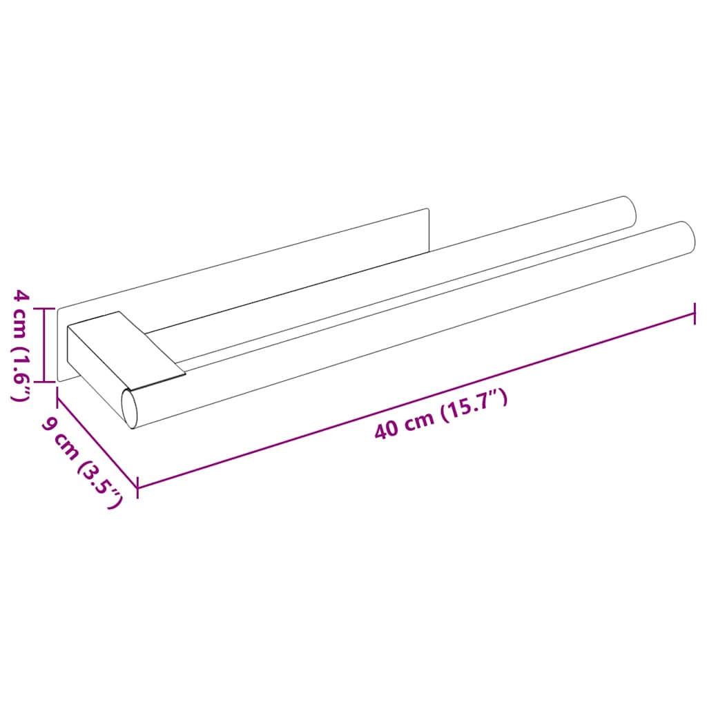 Handtuchhalter 40 X 9 X 4 Cm Edelstahl