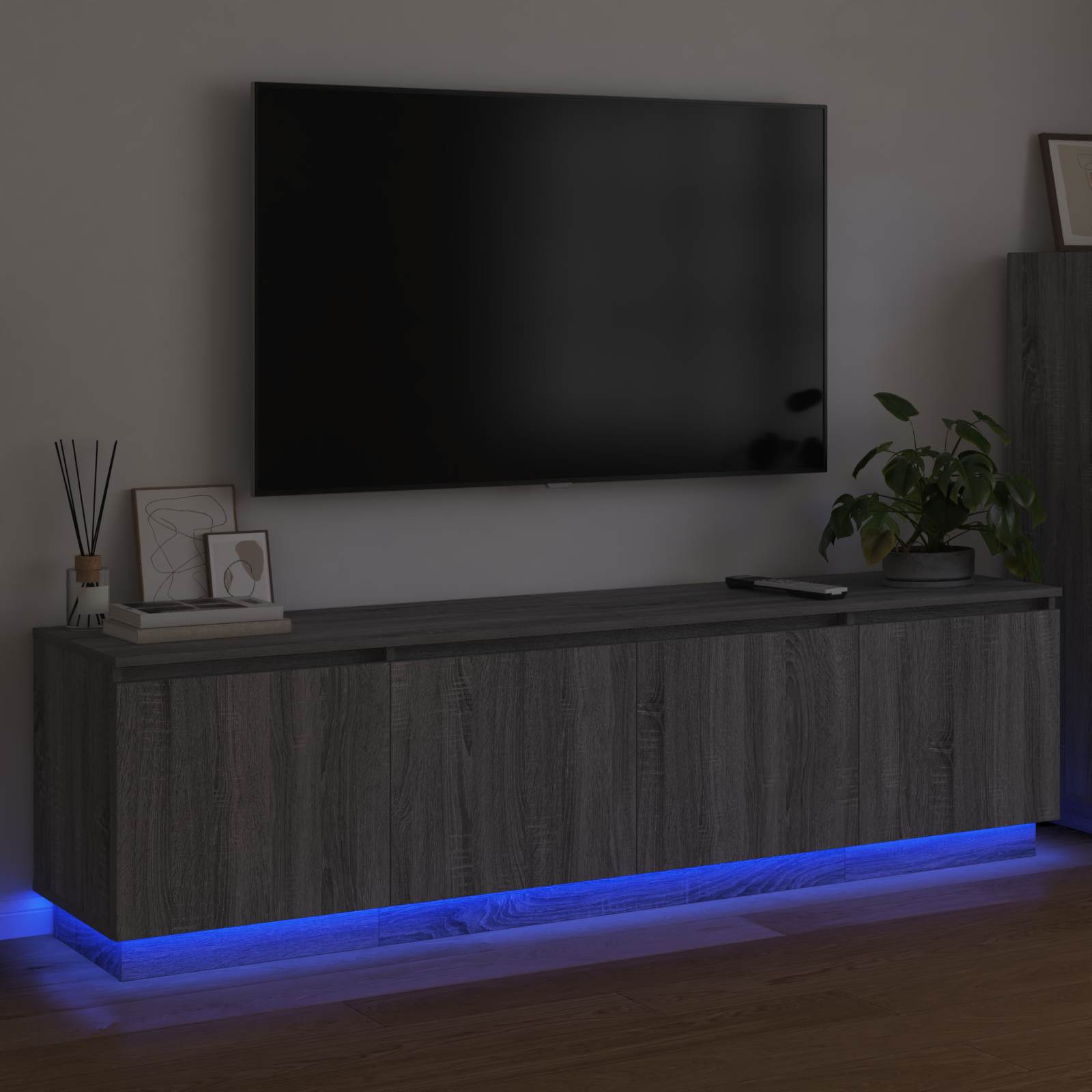 Tv-Schränk Graues Sonoma 180 X 38 X 49 Cm Holzwerkstoff
