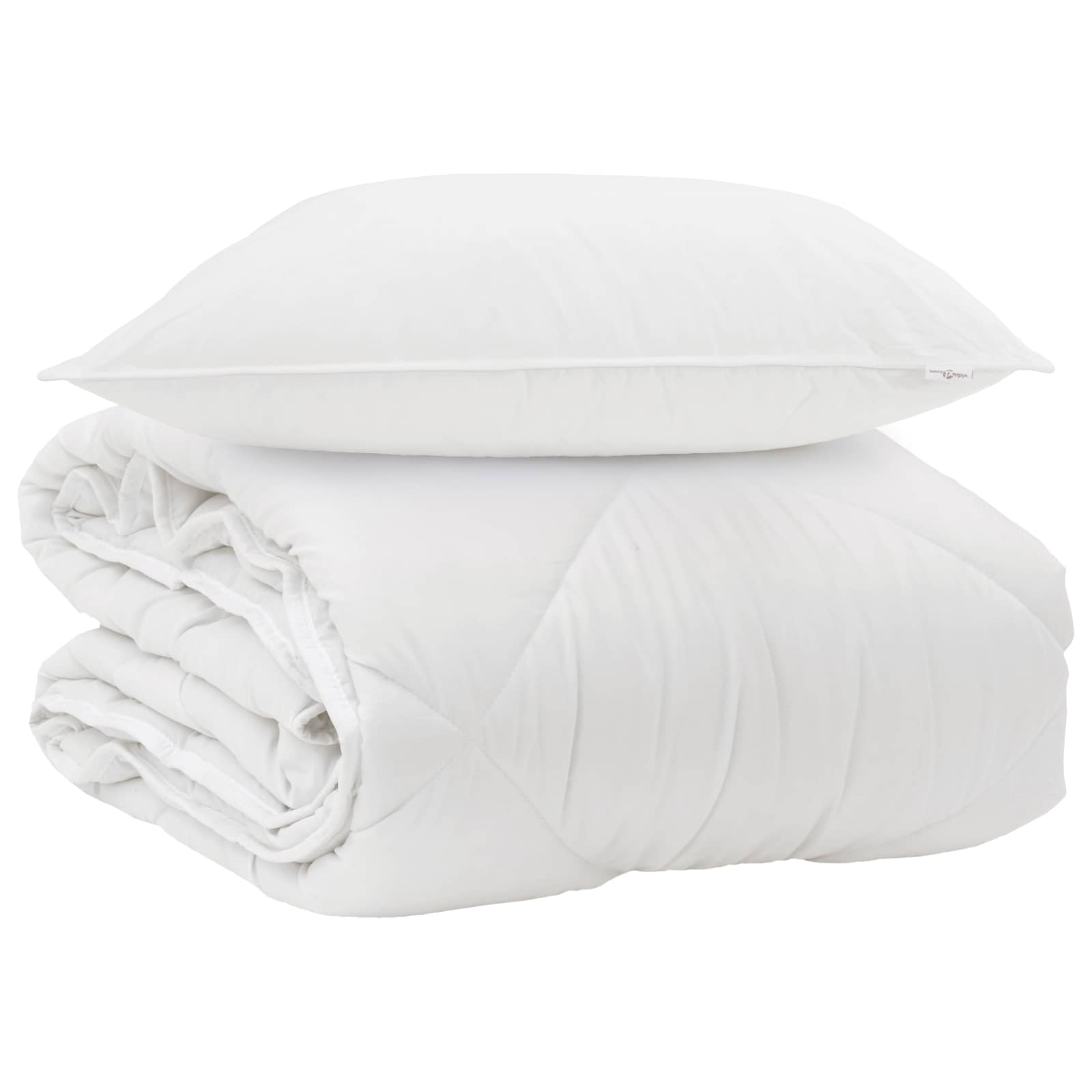 Ganzjahresbettdecke Mit Kissen 2 Pcs Weiß Mikrofaser