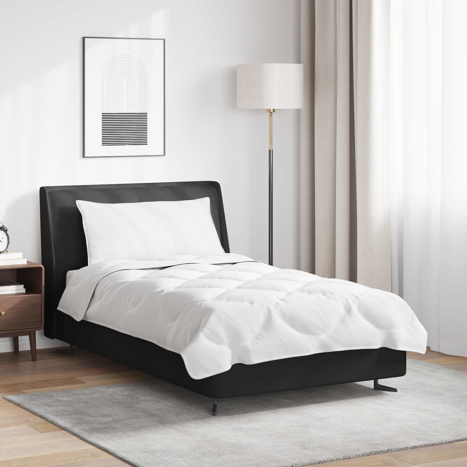 Bettdecken Set Mit Kissen 2 Pcs Weiß Mikrofaser