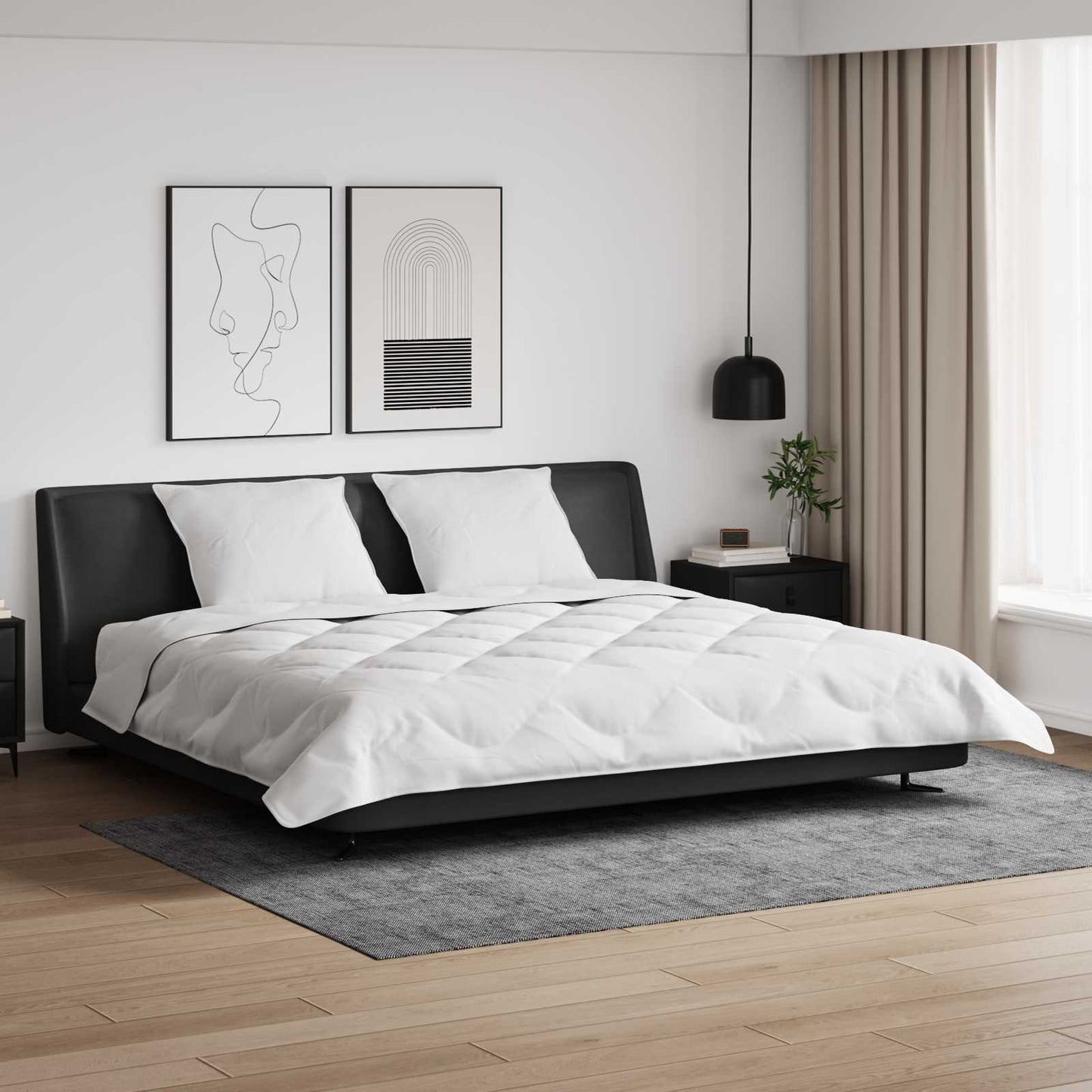 Winterbettdecke Mit Kissen 3 Pcs Weiß Mikrofaser