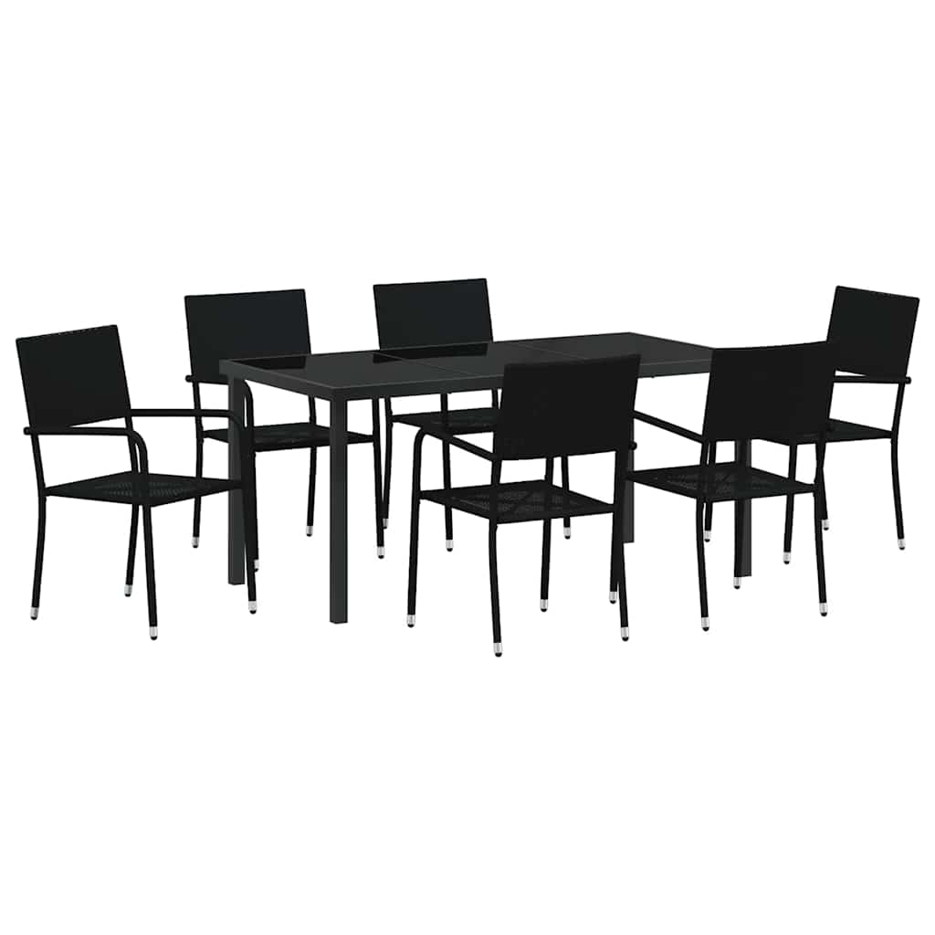Garten Essgruppe Mit Kissen 7 Pcs Poly-Rattan