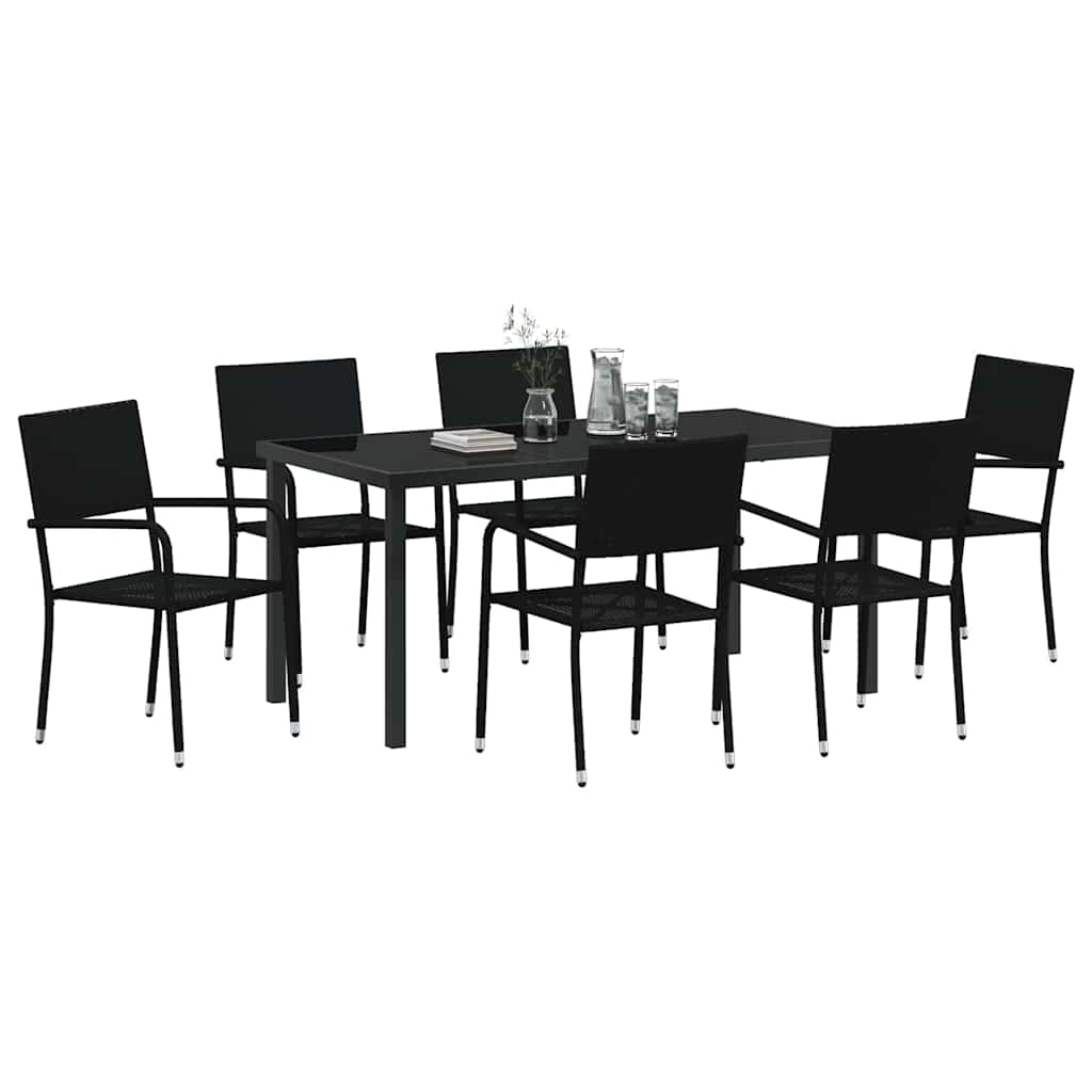 Garten Essgruppe Mit Kissen 7 Pcs Poly-Rattan