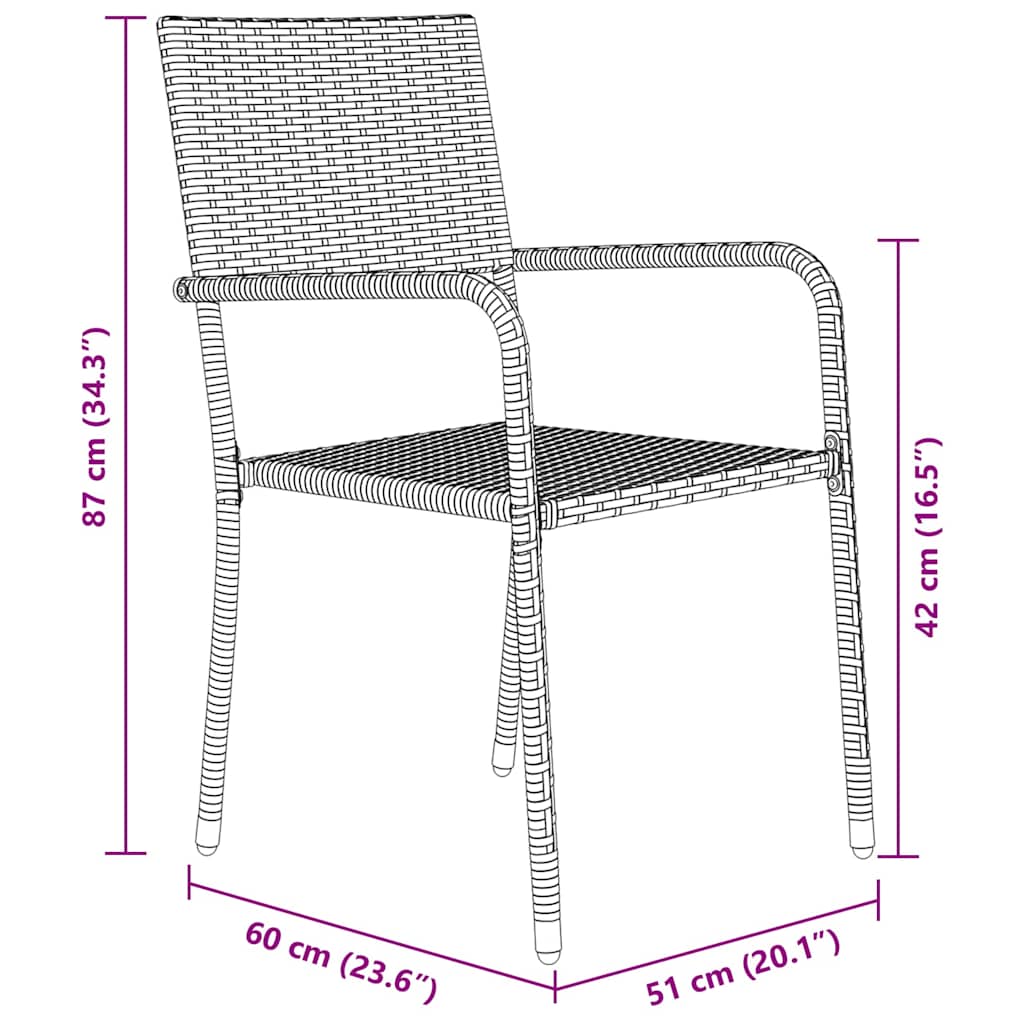 Garten Essgruppe Mit Kissen 7 Pcs Poly-Rattan