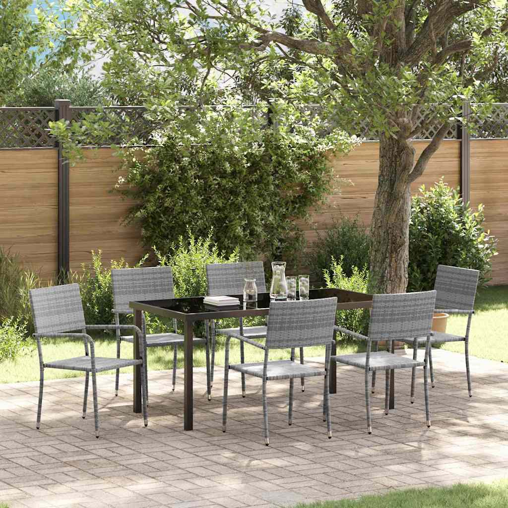 Garten Essgruppe Mit Kissen 7 Pcs Poly-Rattan