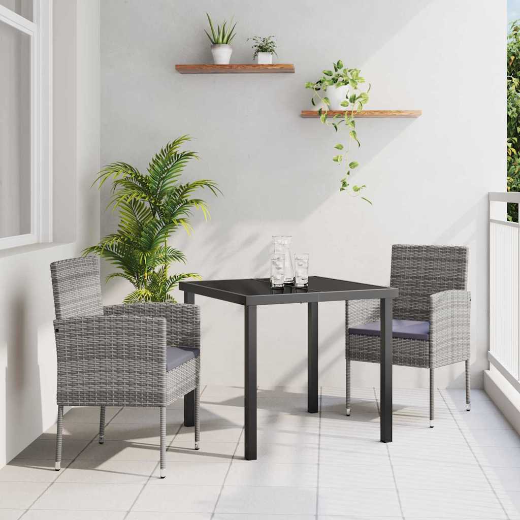 Garten Essgruppe Mit Kissen 5 Pcs Grau Poly-Rattan