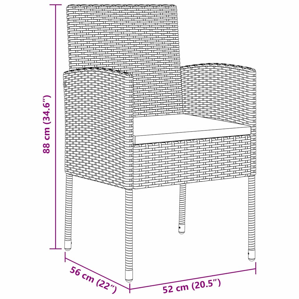 Garten Essgruppe Mit Kissen 5 Pcs Grau Poly-Rattan
