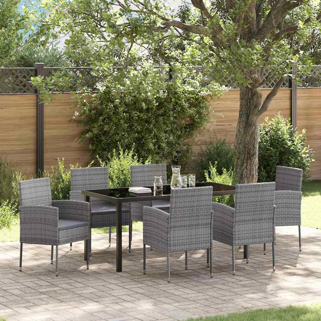 Garten Essgruppe Mit Kissen 5 Pcs Grau Poly-Rattan