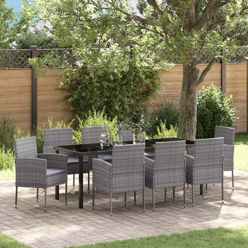 Garten Essgruppe Mit Kissen 5 Pcs Grau Poly-Rattan