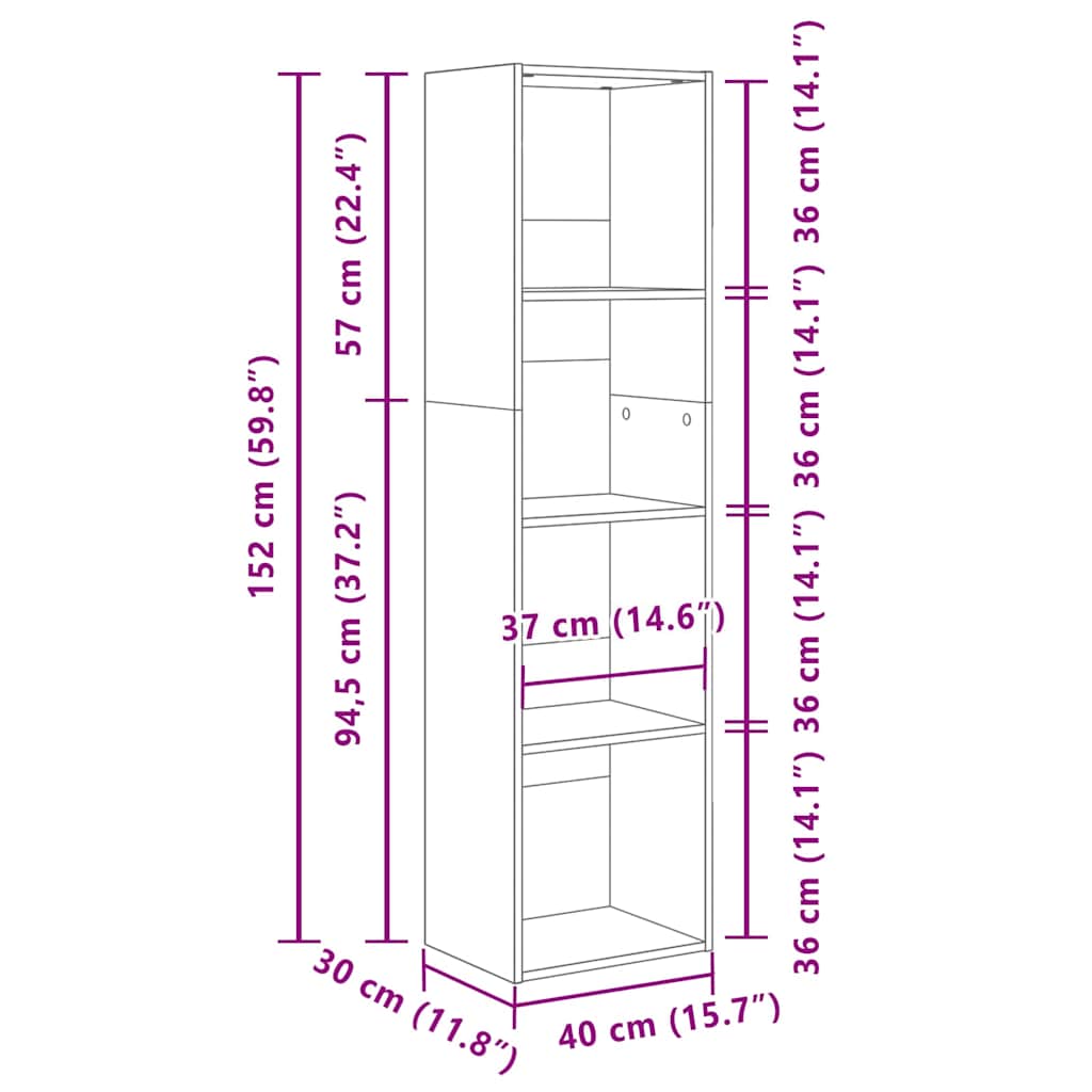 Bücherregal 40 X 30 X Holzwerkstoff