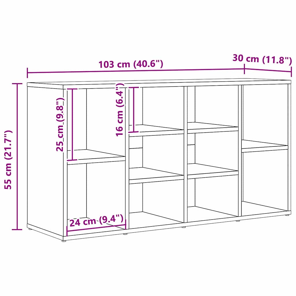 Schuhbank Mit Regal 103 X 30 X 54,5 Cm Holzwerkstoff