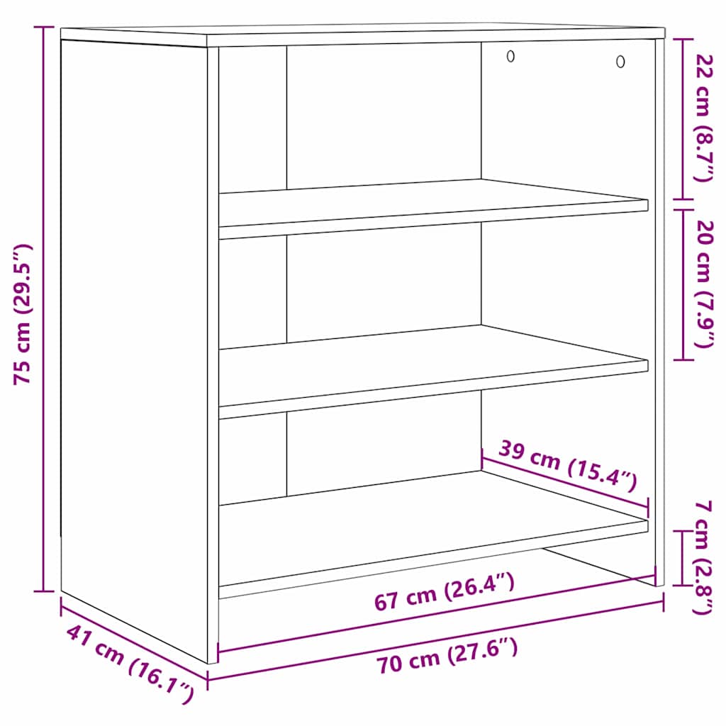 Sideboard Braun 70 X 41 X 75 Cm Holzwerkstoff